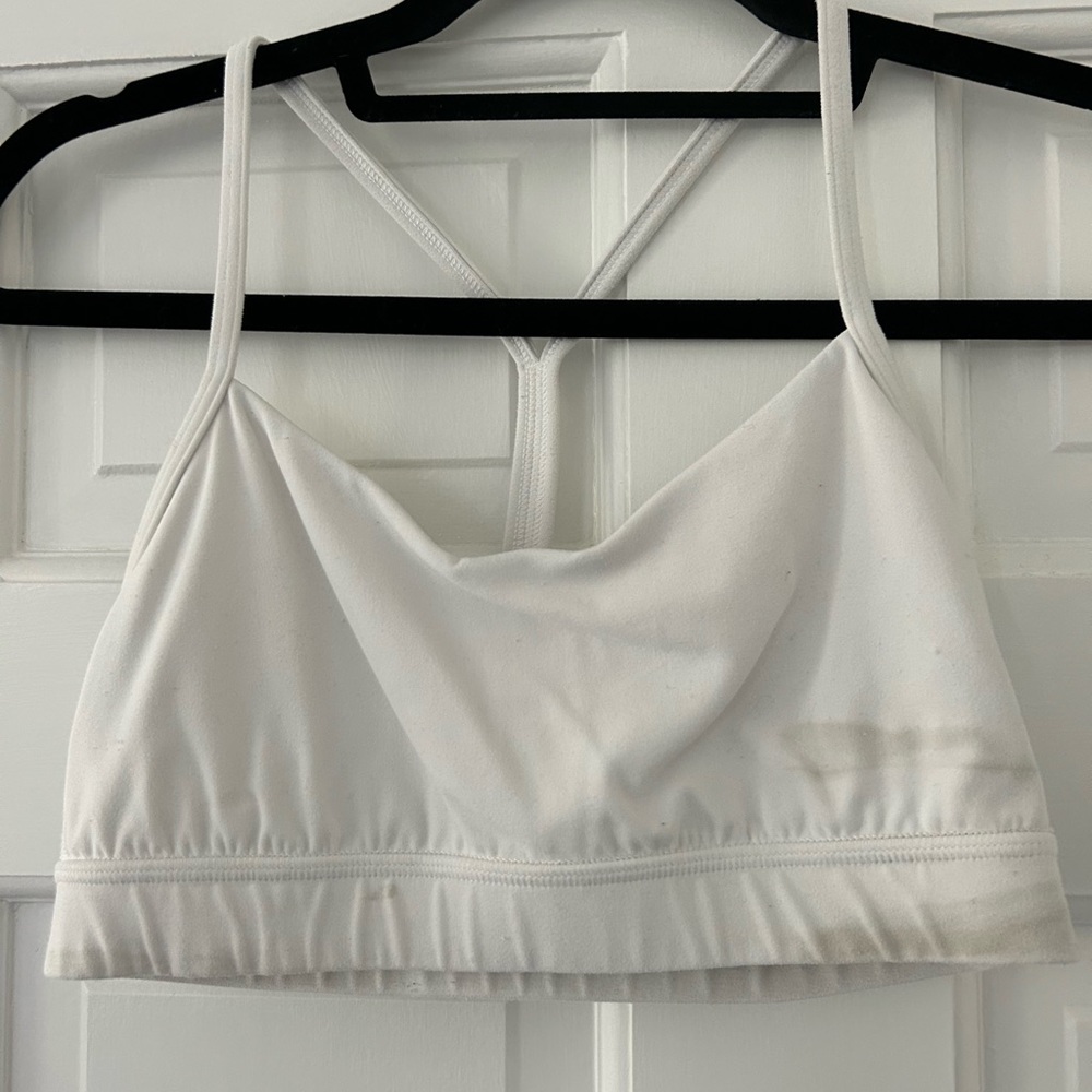 Lululemon White Y Sports Bra Size 6 (has stains)